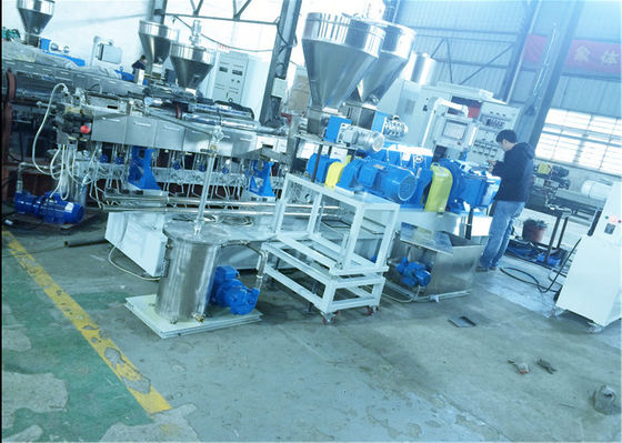 China Hight Torque Dual Screw Extruder With Strand Pelletizing System For Filler Masterbatch supplier